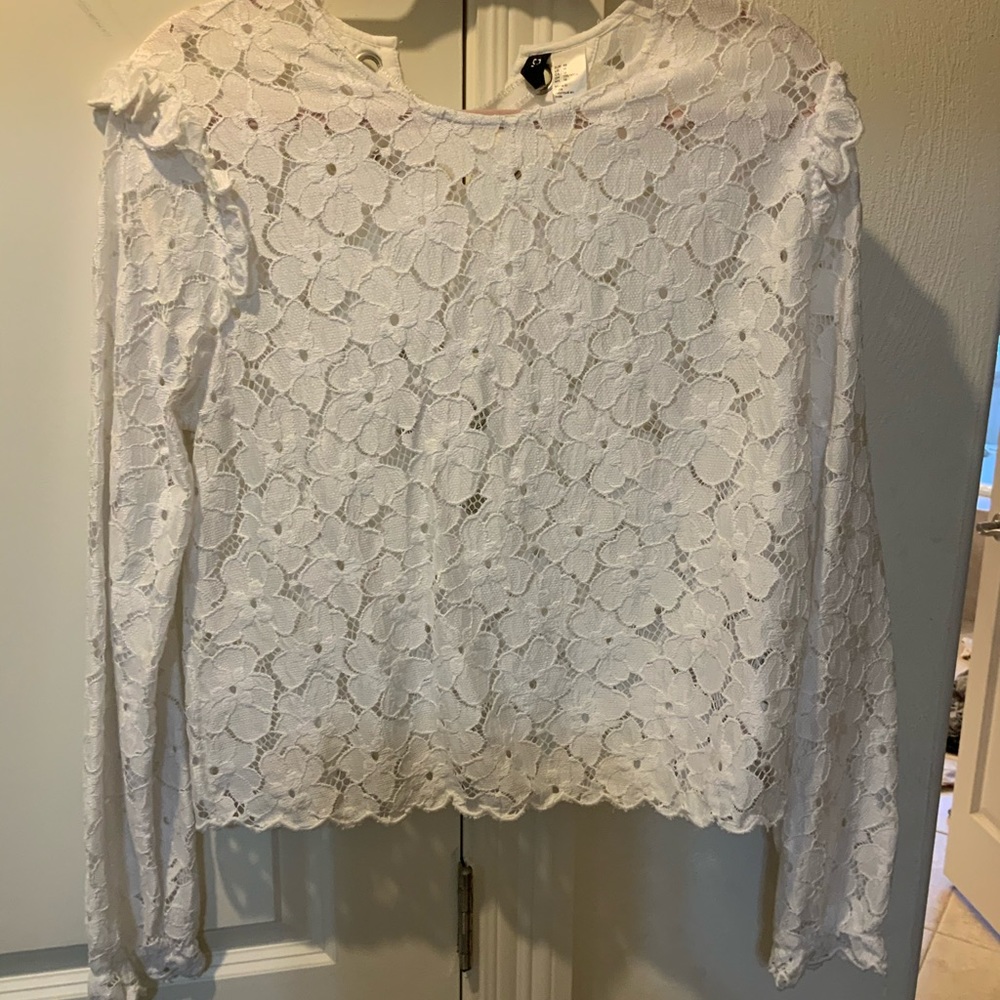 White cotton lace top